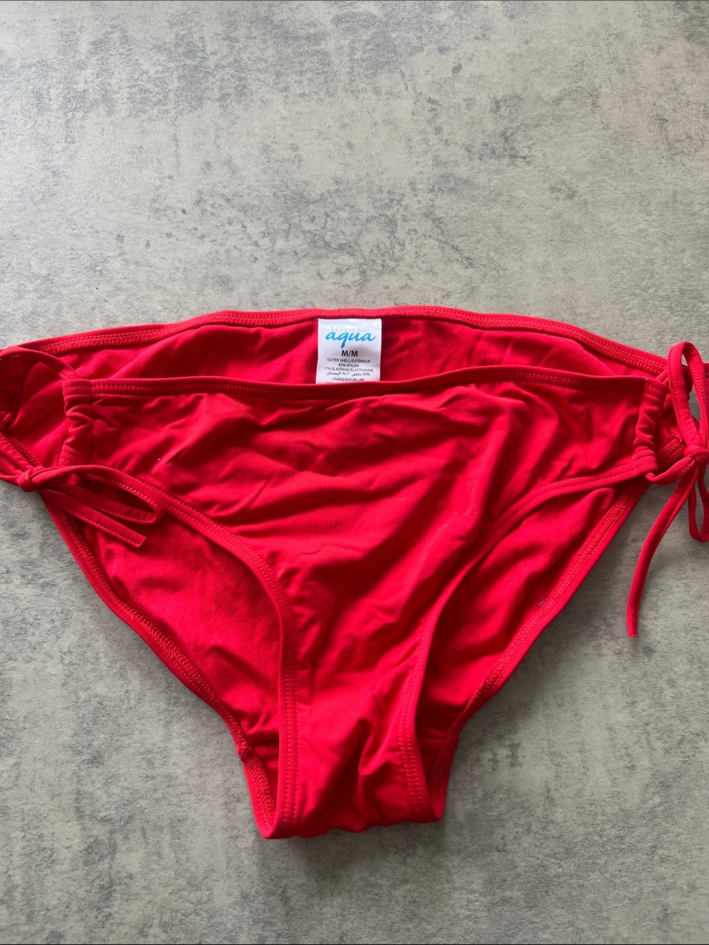 Aqua Women’s Bright Red Tie-Side Bikini Bottom